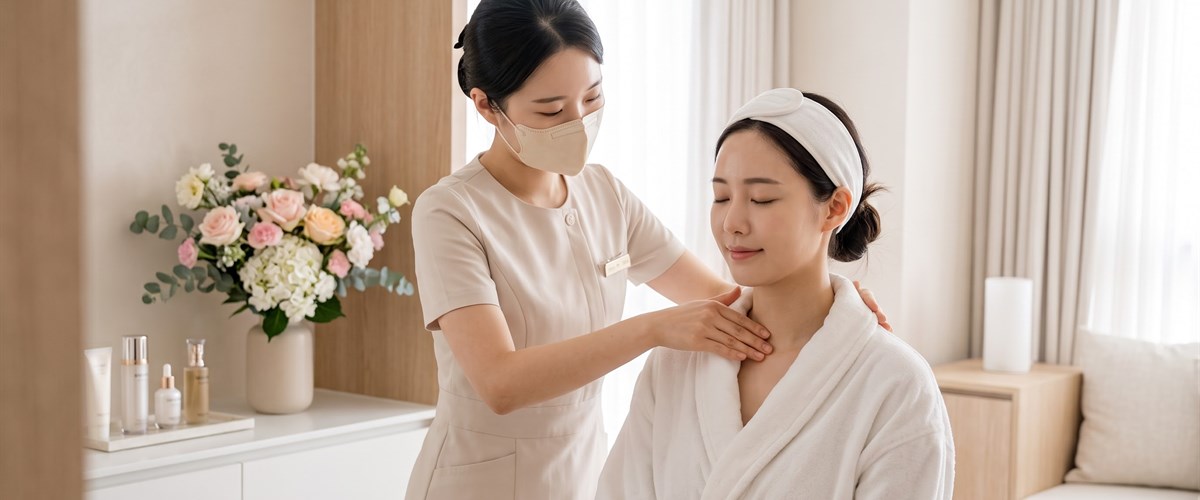 예식을 앞두고 어깨 · 목 라인을 다듬는 관리